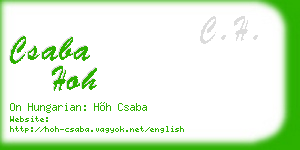 csaba hoh business card